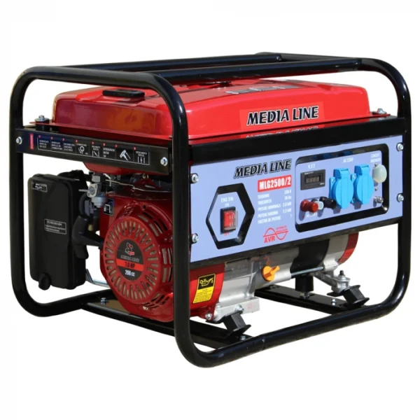 Generator de curent monofazat Media Line MLG 2500/2, 2.2 kVA, AVR, benzina