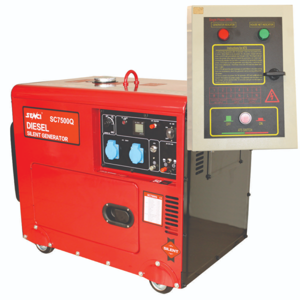 Generator SC7500Q-ATS, Putere max. 6.0 kW, 230V, AVR, motor Diesel