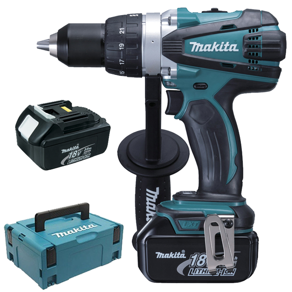 Masina de gaurit si insurubat MAKITA DDF458RFJ cu 2 acumulatori Li-Ion DDF458RFJ, 18V, 3Ah, 91Nm + Makpac