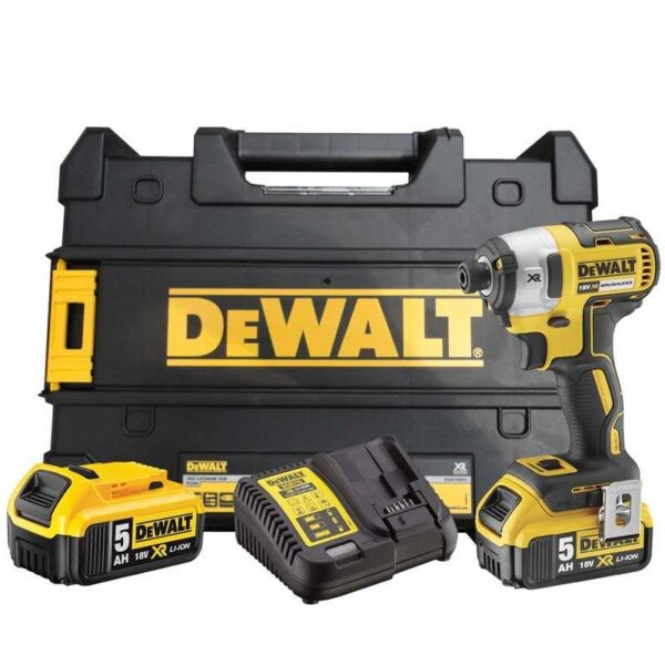 Masina de insurubat cu impact, cu acumulatori Dewalt DCF887P2, 18V/5.0Ah, cuplu maxim 205 Nm, 2 acumulatori, incarcator si valiza de transport