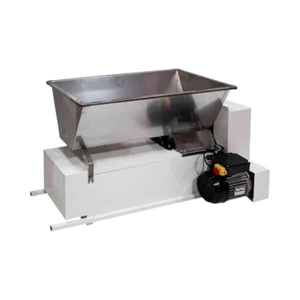 ZDROBITOR-DESCIORCHINATOR cu motor 0.75Kw, cuva 850×480 Inox, valturi Ø96×220mm alu By-zdrob Pro.e